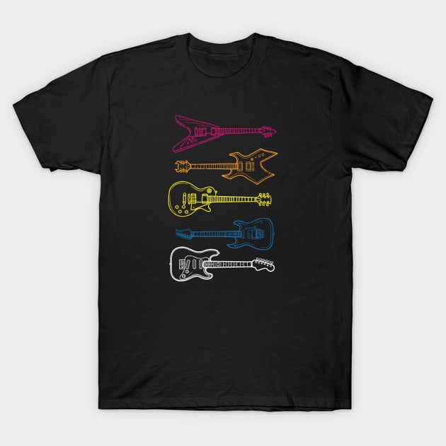 Electric Guitars for Days T-Shirt by Contentarama